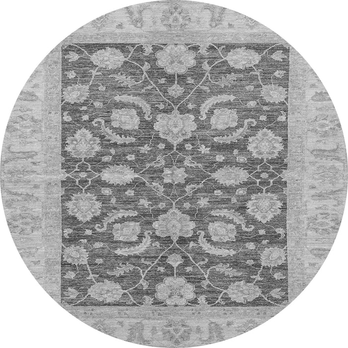 Round Abstract Gray Modern Rug, abs3494gry