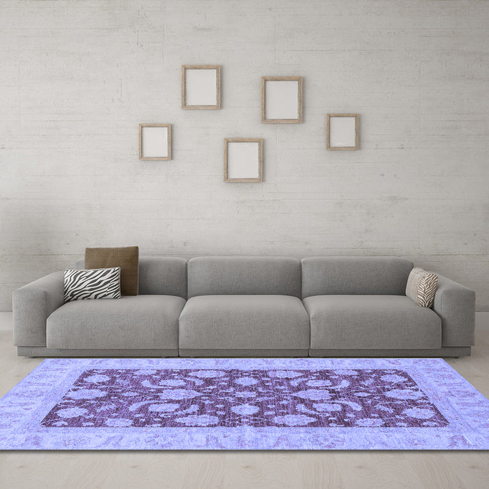 Machine Washable Abstract Blue Modern Rug in a Living Room, wshabs3494blu