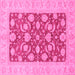 Square Machine Washable Abstract Pink Modern Rug, wshabs3494pnk