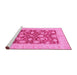 Sideview of Machine Washable Abstract Pink Modern Rug, wshabs3494pnk