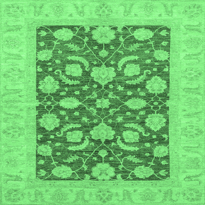 Square Abstract Emerald Green Modern Rug, abs3494emgrn