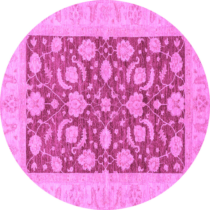 Round Abstract Purple Modern Rug, abs3494pur