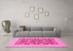 Machine Washable Abstract Pink Modern Rug in a Living Room, wshabs3494pnk