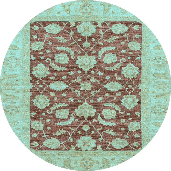 Round Machine Washable Abstract Light Blue Modern Rug, wshabs3494lblu
