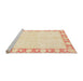 Sideview of Machine Washable Abstract Khaki Gold Rug, wshabs3495