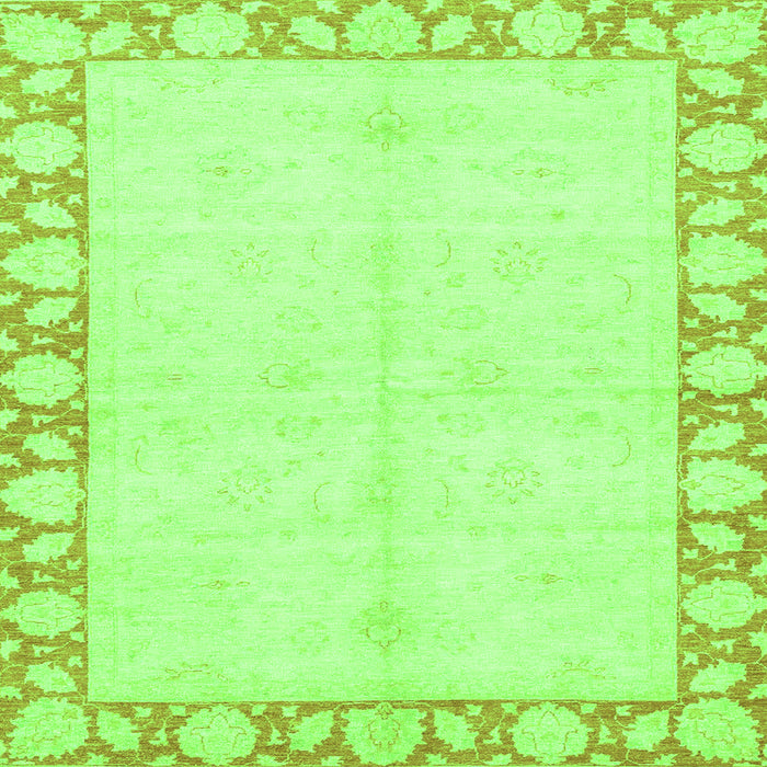 Square Abstract Green Modern Rug, abs3495grn