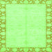 Square Abstract Green Modern Rug, abs3495grn