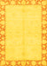 Machine Washable Abstract Yellow Modern Rug, wshabs3495yw