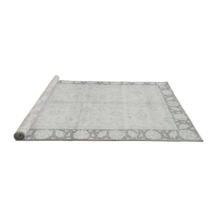 Sideview of Machine Washable Abstract Gray Modern Rug, wshabs3495gry