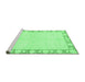 Sideview of Machine Washable Abstract Emerald Green Modern Area Rugs, wshabs3495emgrn