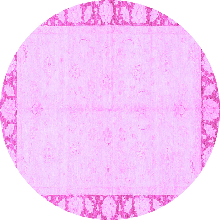 Round Abstract Purple Modern Rug, abs3495pur