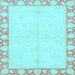 Square Machine Washable Abstract Light Blue Modern Rug, wshabs3495lblu