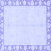 Square Abstract Blue Modern Rug, abs3495blu