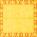 Square Abstract Yellow Modern Rug, abs3495yw