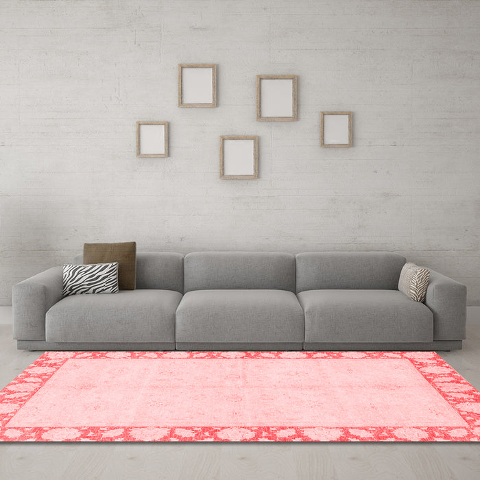 Modern Red Washable Rugs