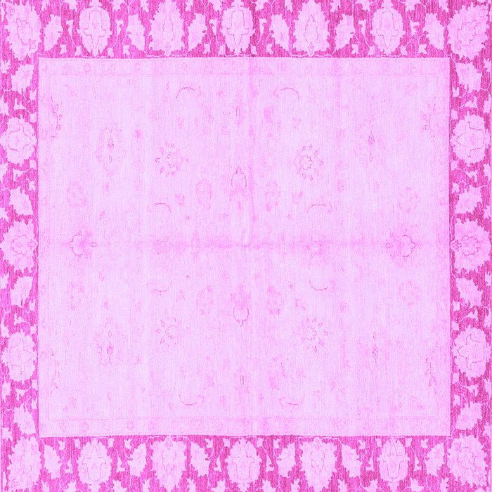 Square Machine Washable Abstract Purple Modern Area Rugs, wshabs3495pur