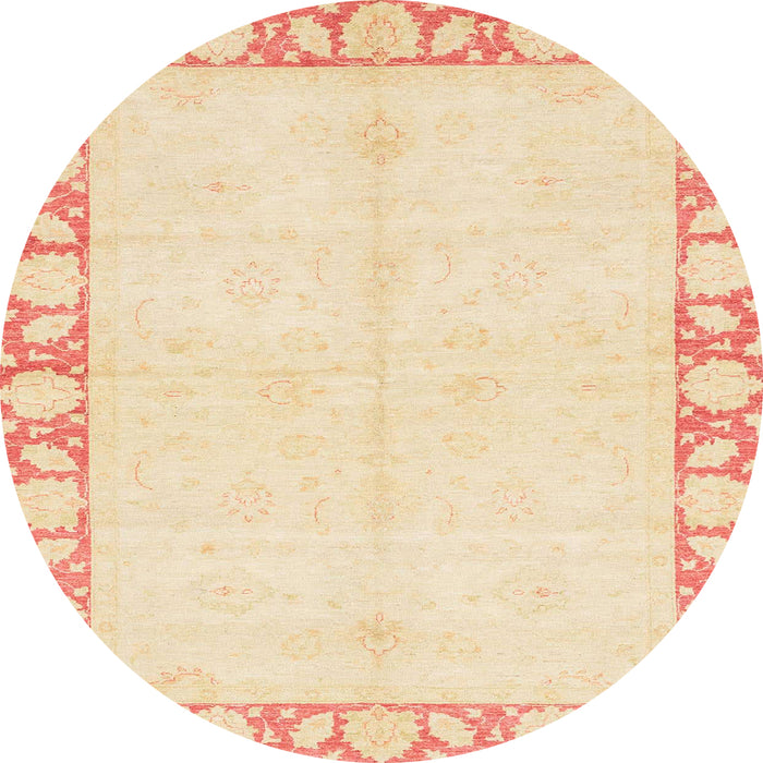 Round Abstract Khaki Gold Modern Rug, abs3495
