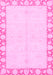 Machine Washable Abstract Pink Modern Rug, wshabs3495pnk