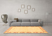 Machine Washable Abstract Brown Modern Rug in a Living Room,, wshabs3495brn