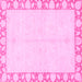 Square Abstract Pink Modern Rug, abs3495pnk