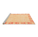 Sideview of Machine Washable Abstract Orange Modern Area Rugs, wshabs3495org