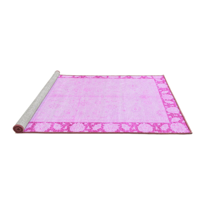 Sideview of Machine Washable Abstract Purple Modern Area Rugs, wshabs3495pur