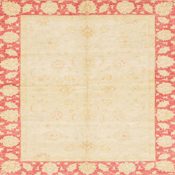 Square Machine Washable Abstract Khaki Gold Rug, wshabs3495