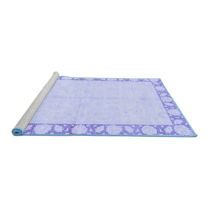 Sideview of Machine Washable Abstract Blue Modern Rug, wshabs3495blu