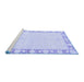 Sideview of Machine Washable Abstract Blue Modern Rug, wshabs3495blu