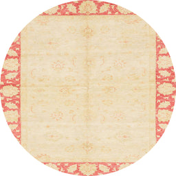 Round Machine Washable Abstract Khaki Gold Rug, wshabs3495