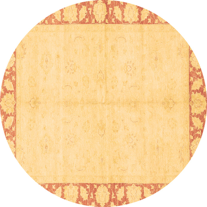 Round Abstract Brown Modern Rug, abs3495brn