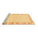 Sideview of Machine Washable Abstract Brown Modern Rug, wshabs3495brn