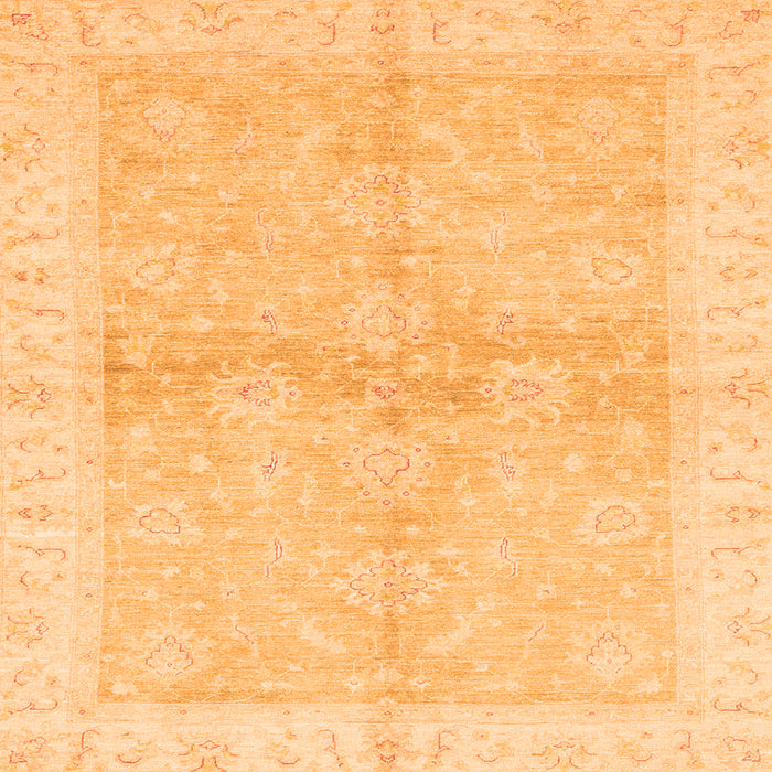 Square Oriental Orange Traditional Rug, abs3496org