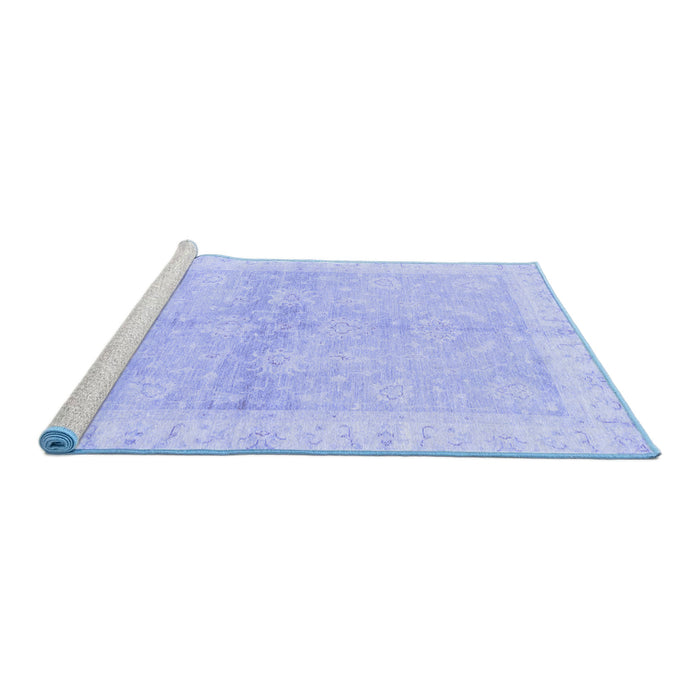 Sideview of Machine Washable Oriental Blue Traditional Rug, wshabs3496blu