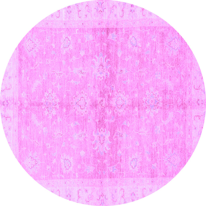 Round Machine Washable Oriental Purple Traditional Area Rugs, wshabs3496pur