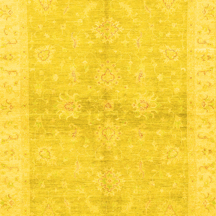 Machine Washable Oriental Yellow Traditional Rug, wshabs3496yw