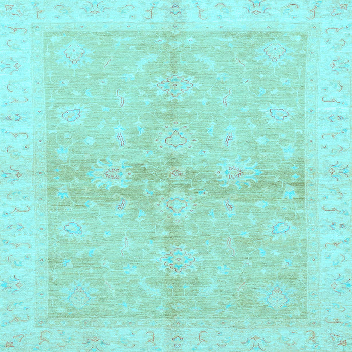Square Oriental Light Blue Traditional Rug, abs3496lblu