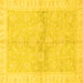 Square Oriental Yellow Traditional Rug, abs3496yw