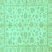 Square Oriental Turquoise Traditional Rug, abs3497turq