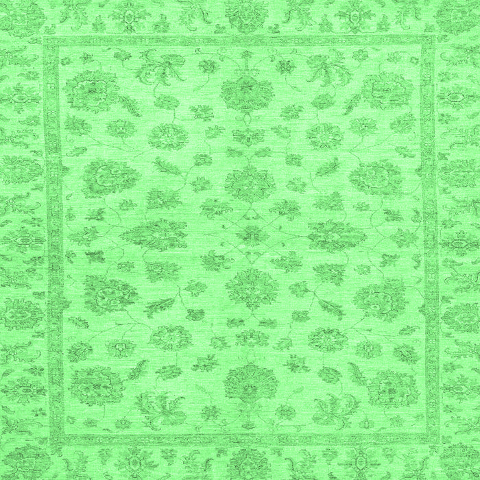 Square Machine Washable Oriental Emerald Green Traditional Area Rugs, wshabs3497emgrn