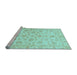 Sideview of Machine Washable Oriental Light Blue Traditional Rug, wshabs3497lblu