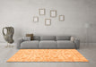 Machine Washable Oriental Orange Traditional Area Rugs in a Living Room, wshabs3497org