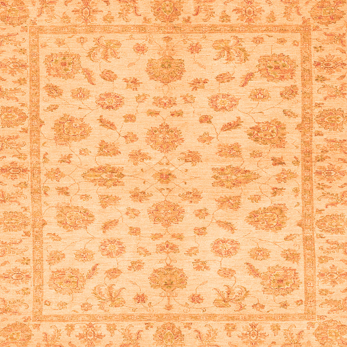 Square Machine Washable Oriental Orange Traditional Area Rugs, wshabs3497org