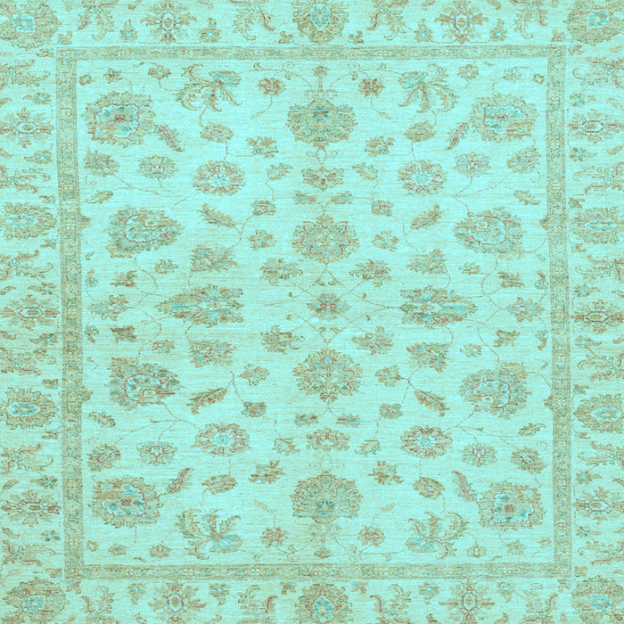 Square Oriental Light Blue Traditional Rug, abs3497lblu