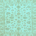 Square Machine Washable Oriental Light Blue Traditional Rug, wshabs3497lblu