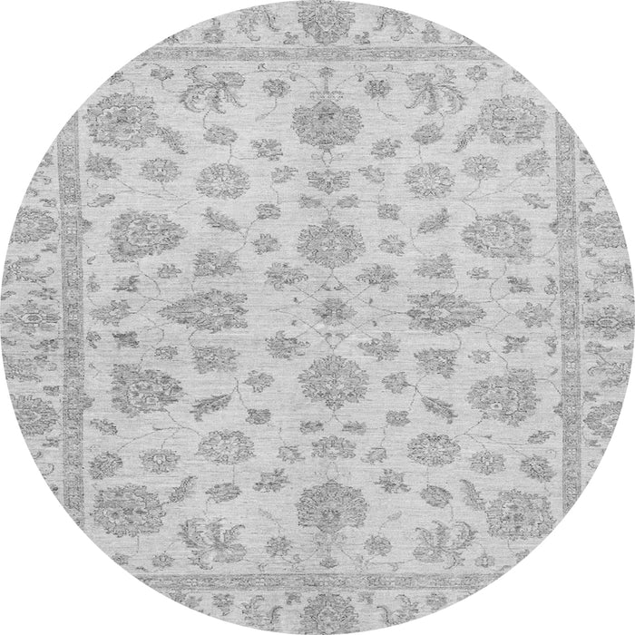 Round Oriental Gray Traditional Rug, abs3497gry