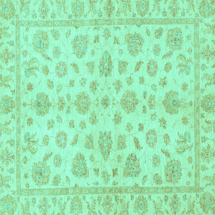 Square Machine Washable Oriental Turquoise Traditional Area Rugs, wshabs3497turq