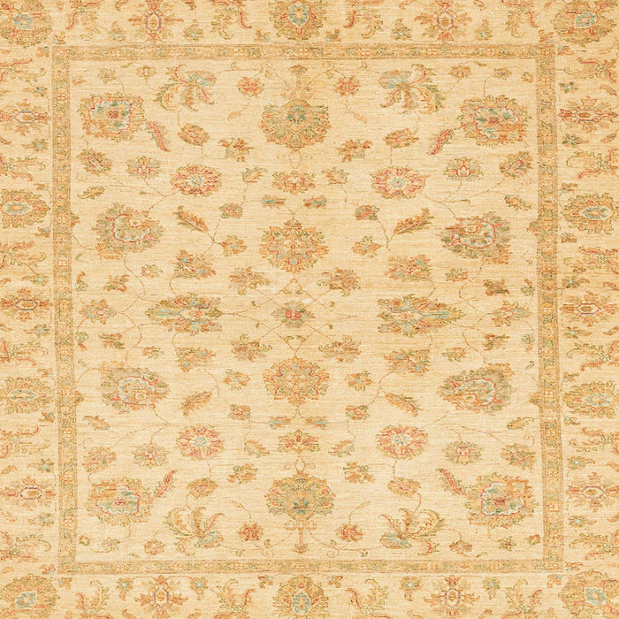 Square Abstract Mustard Yellow Oriental Rug, abs3497