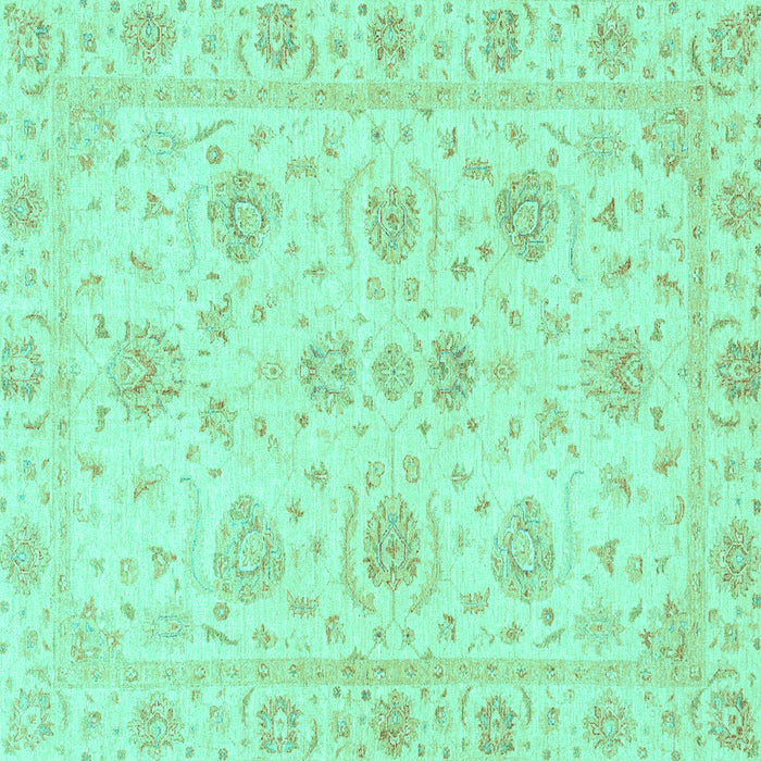 Square Oriental Turquoise Traditional Rug, abs3498turq