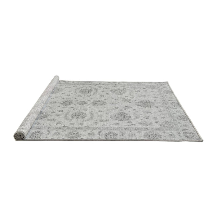 Sideview of Machine Washable Oriental Gray Traditional Rug, wshabs3498gry